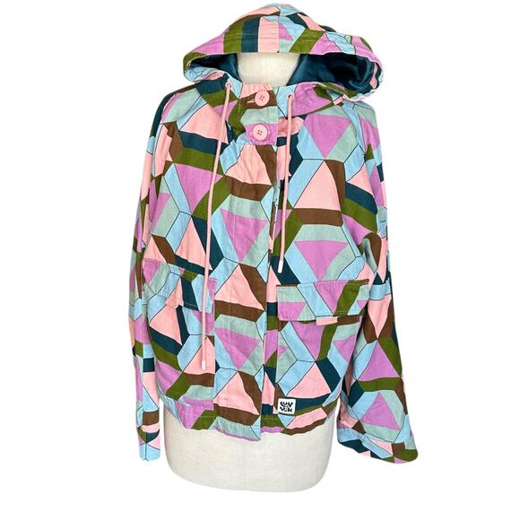 Lucy & Yak Multicolor Geometric Hooded Jacket - Picture 2 of 8